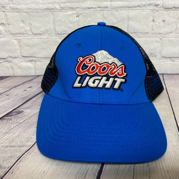 Coors Light Beer Trucker Hat Mesh Cap Snapback Blue Black Quagmire Golf New Tag - Picture 5 of 9